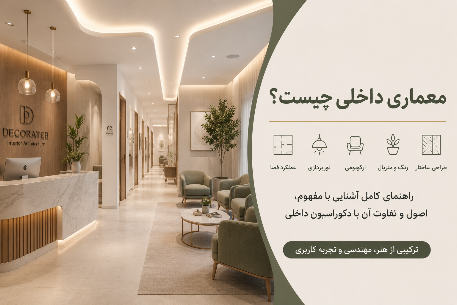 معماری داخلی چیست؟ راهنمای کامل آشنایی با مفهوم، اصول و تفاوت آن با دکوراسیون داخلی
